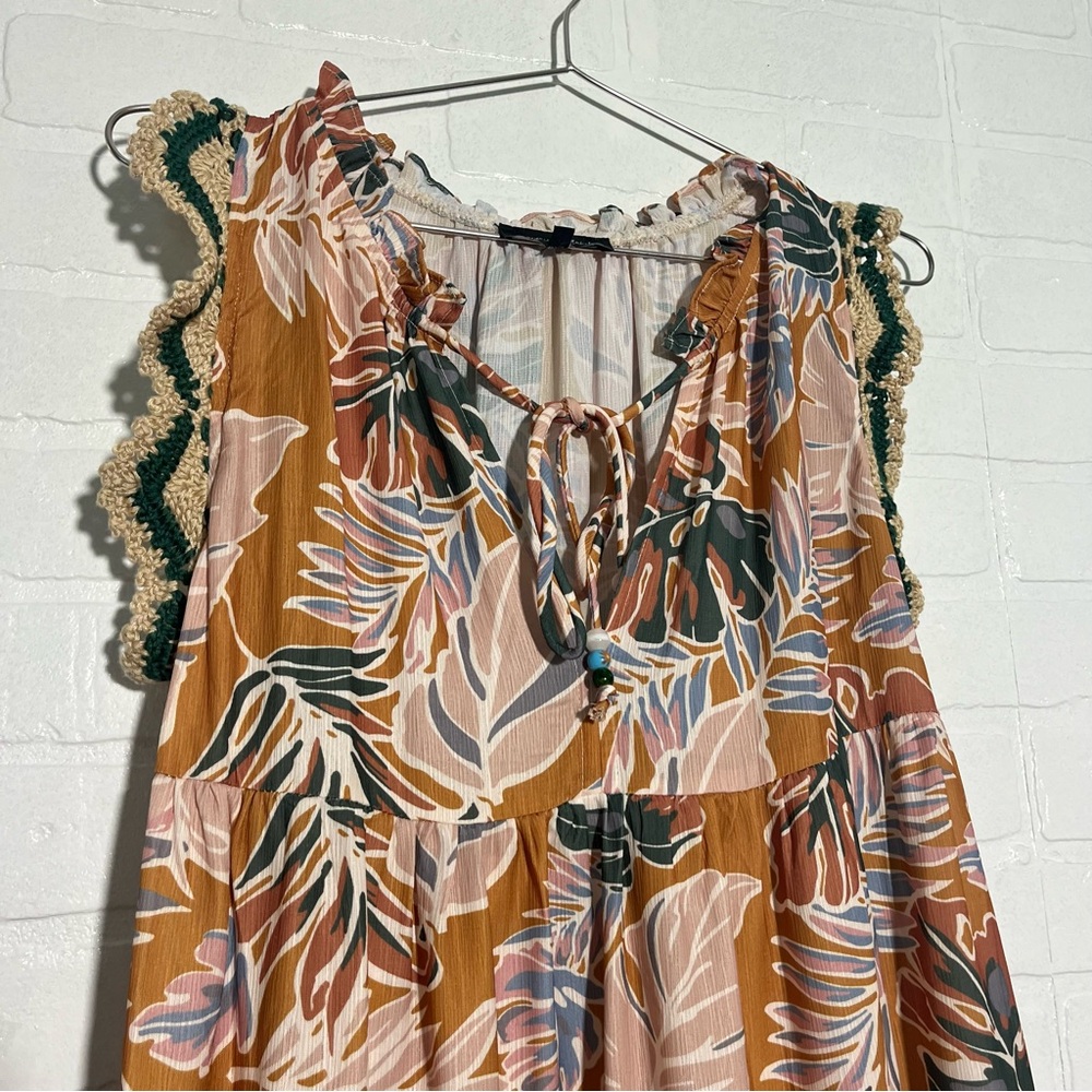 Jacquie the Label Womens Maxi Dress Long Palm Designs Tropical Print Medium - Picture 2 of 8